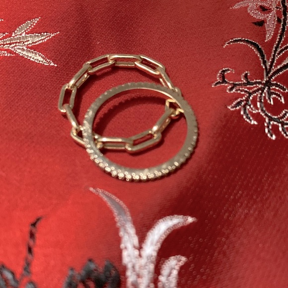 Costume Jewelry Yellow Gold Rings Set (2) of Two - Picture 2 of 4